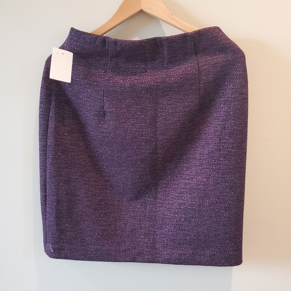 Studio Point Purple Tweed Stretchy Pencil Skirt (Large) - Picture 3 of 3